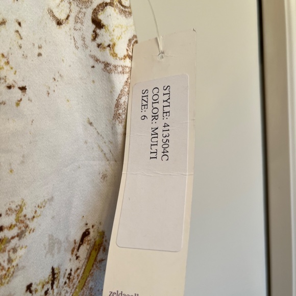 NWT! Wide leg cotton pant in cream and brown. Perfect for Spring! - Picture 5 of 5